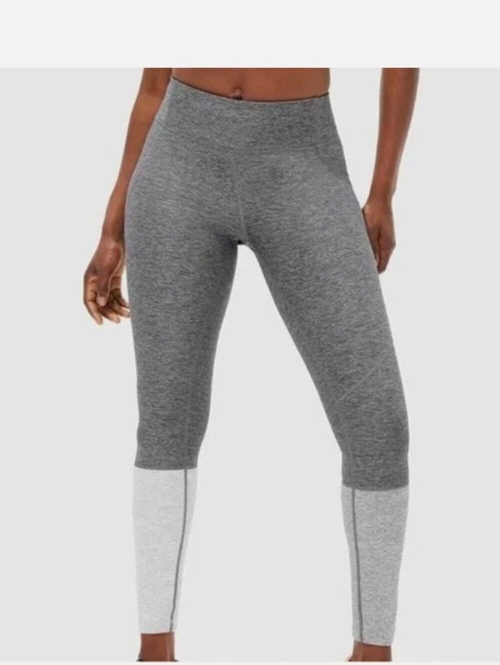 Outdoor Voices Grey Colorblock Dipped Leggings